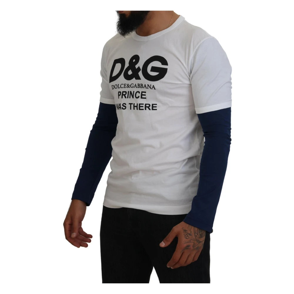 Dolce & Gabbana Witte DG Prince Crew Neck Sweater White Heren