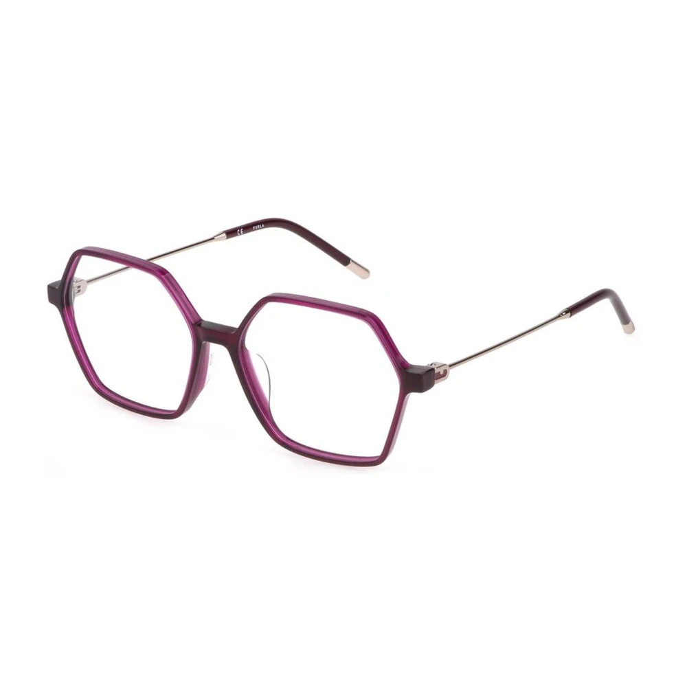 Furla Rode Metalen Framebril met Spiegelglazen Red Dames