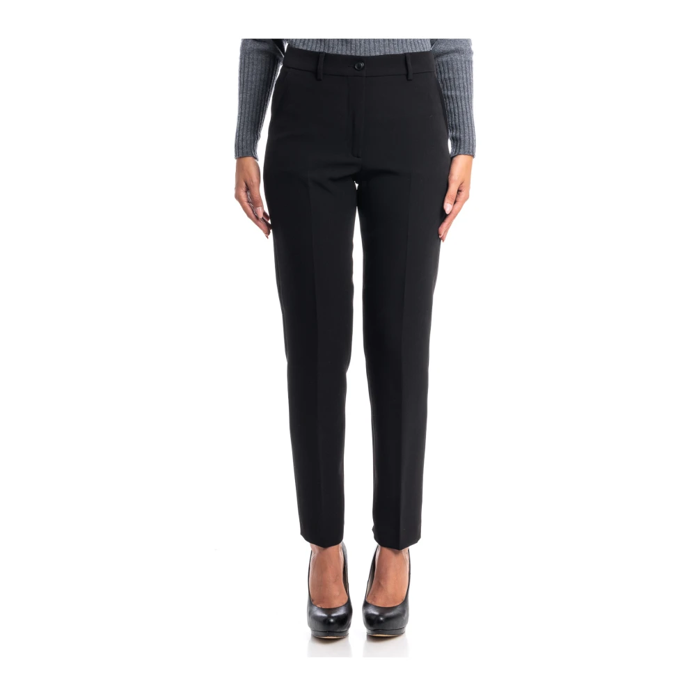 Seventy Black Slim-Fit Trousers, Female, Xs, Pantalone In Misto Lana