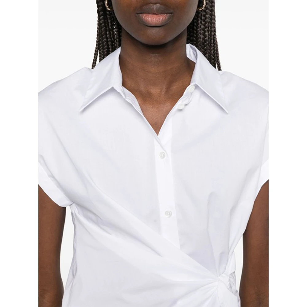 Ermanno Scervino Witte Mouwloze Knoop-Detail Shirt White Dames