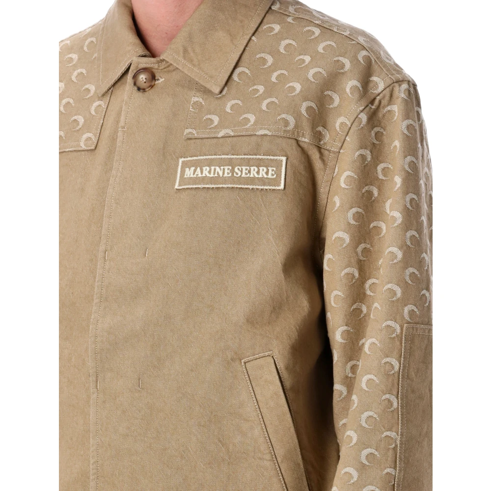 Marine Serre Maan Jacquard Werkjas Beige Heren