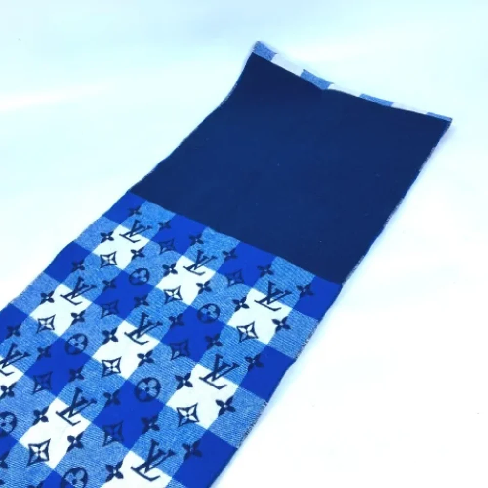 Louis Vuitton Vintage Pre-owned Wool scarves Blue Dames