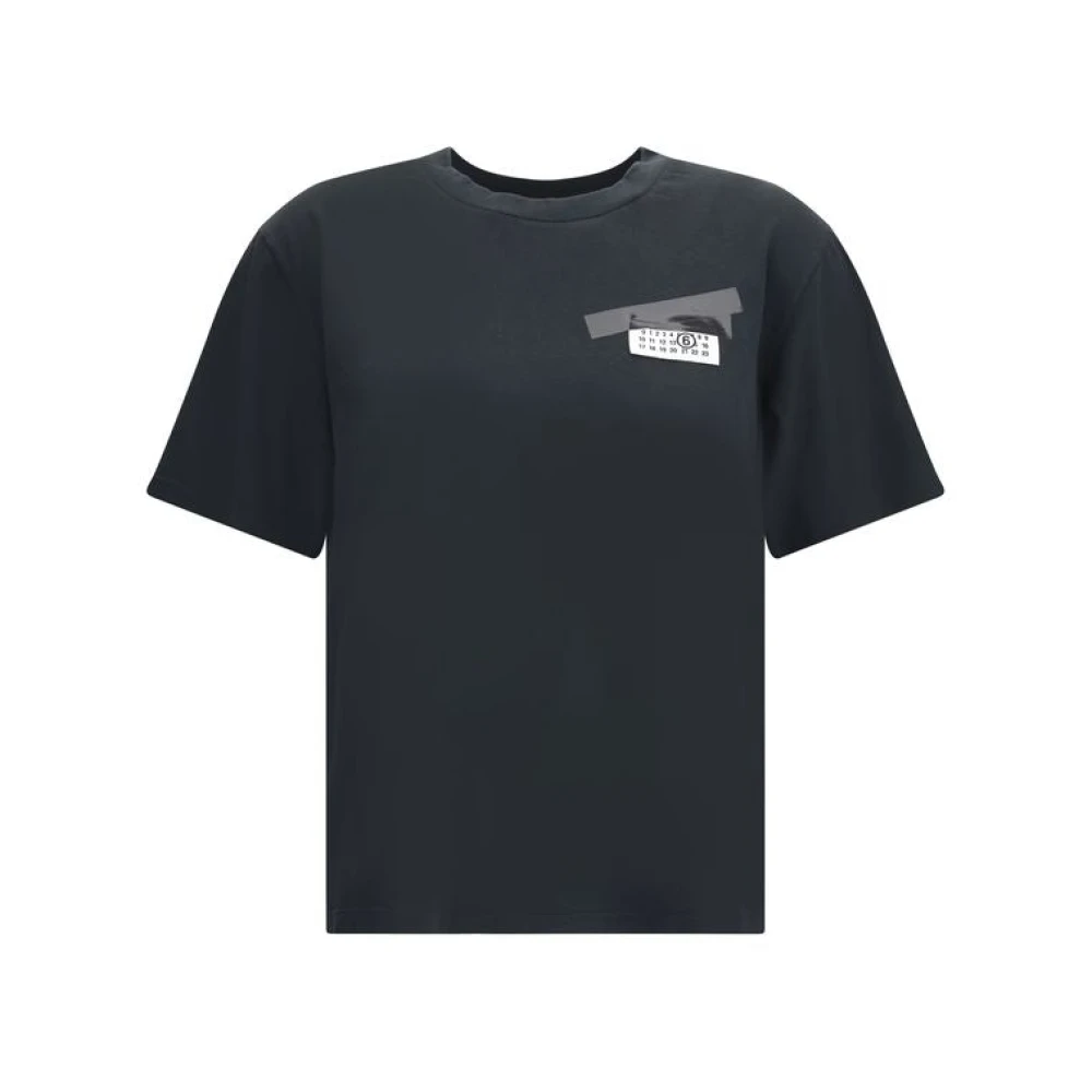 Mm6 Maison Margiela Black Cotton T-Shirts And Polos - Female - T-Shirts - Black - L - Tops - Image 3