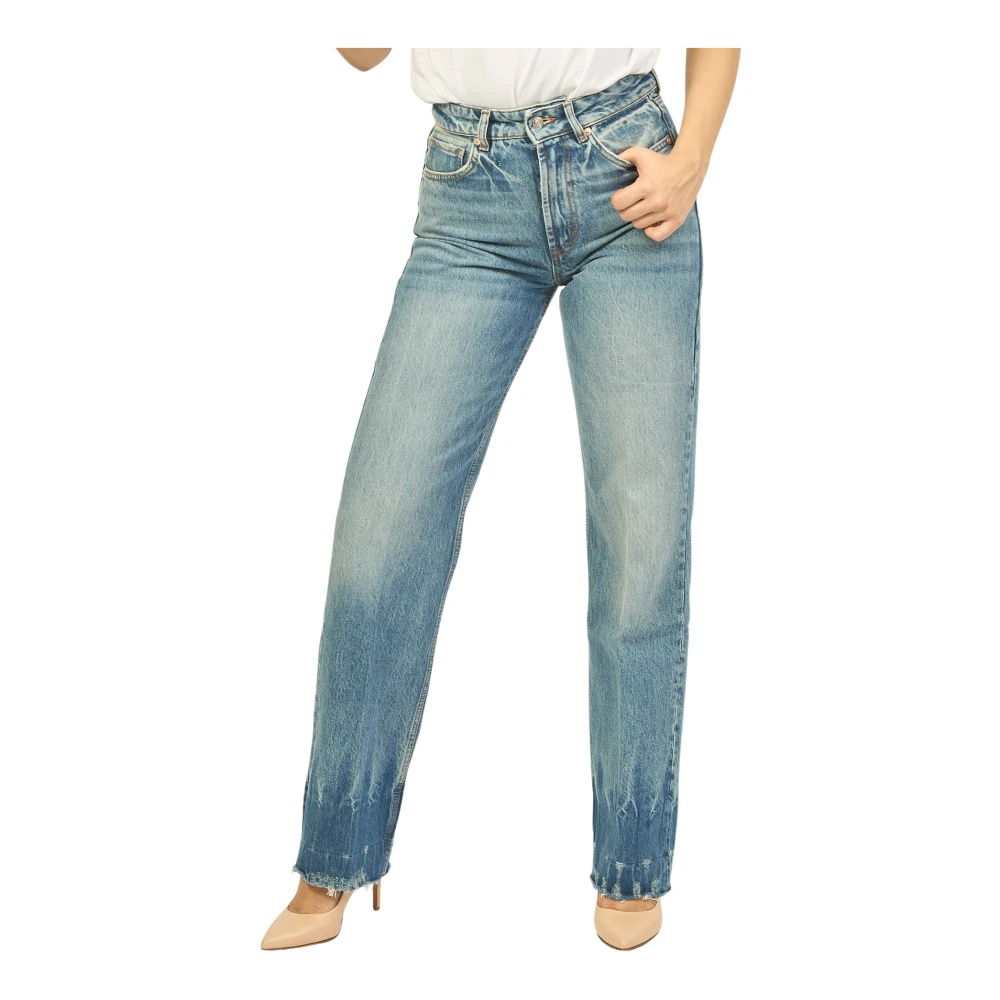 Hugo Boss 5-pocket jeans met knoop en rits Blue Dames