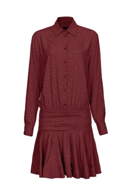 red-silk-shirt-dress-with-logo-design