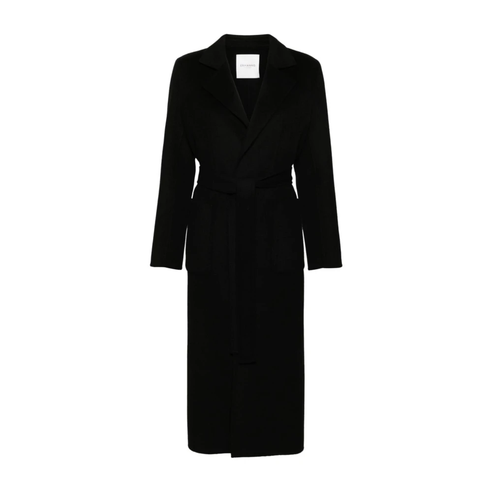 Ermanno Scervino Elegante Zwarte Jas Black Dames