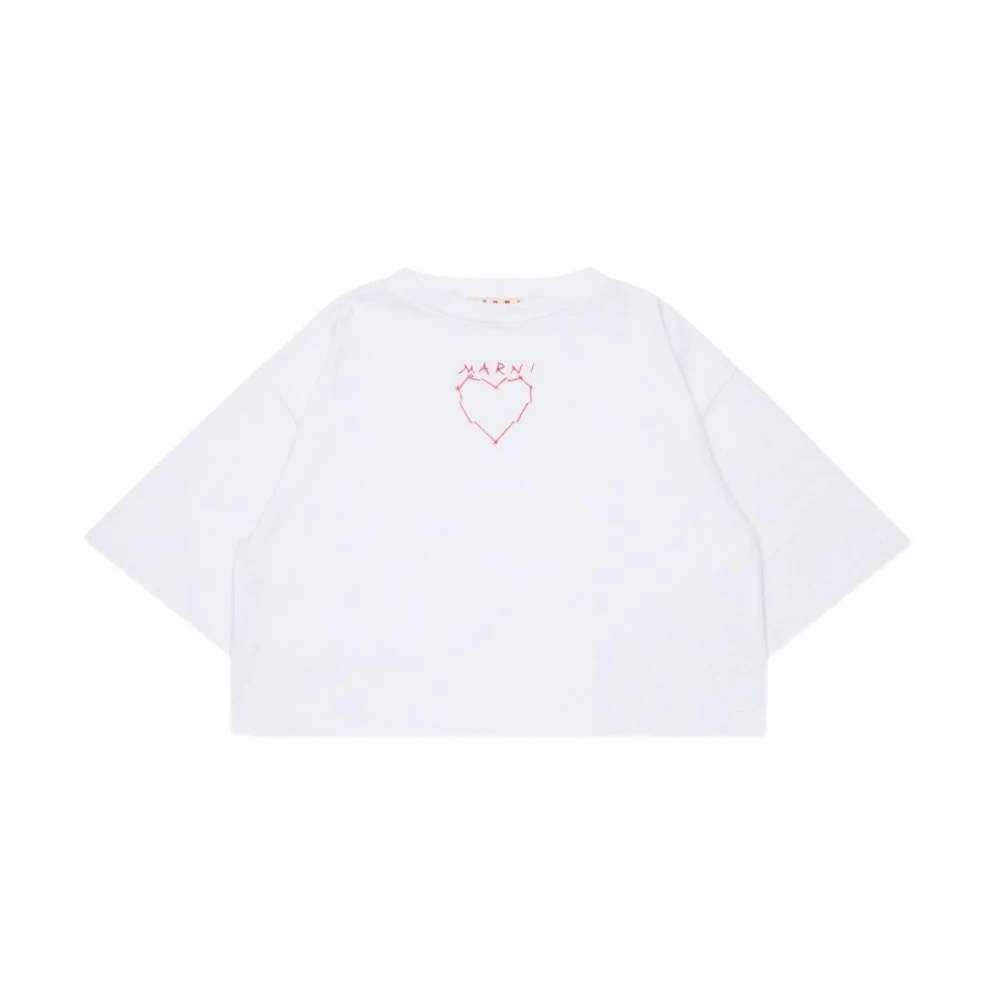 Marni Girls White Kids Short Sleeve T-Shirts, 6 Y, T-Shirt