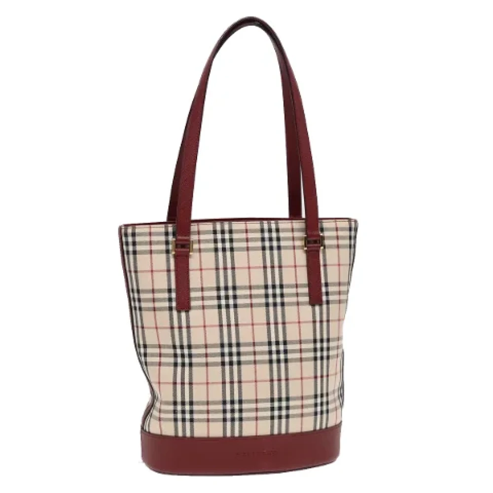 Burberry Vintage Pre-owned Canvas handbags Beige Dames
