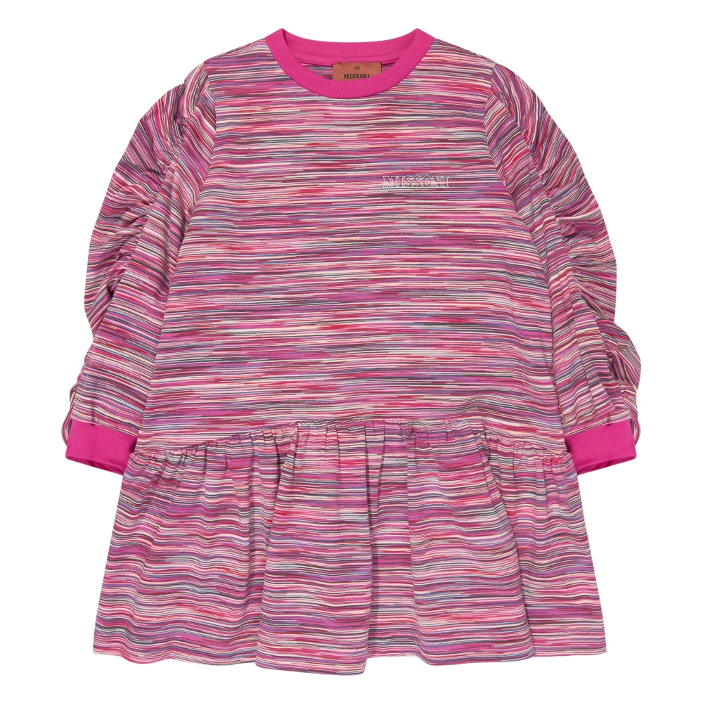 Missoni Pink Jersey Dress With Slub Yarn - Female - Dresses - Pink - 6 Y - Kids