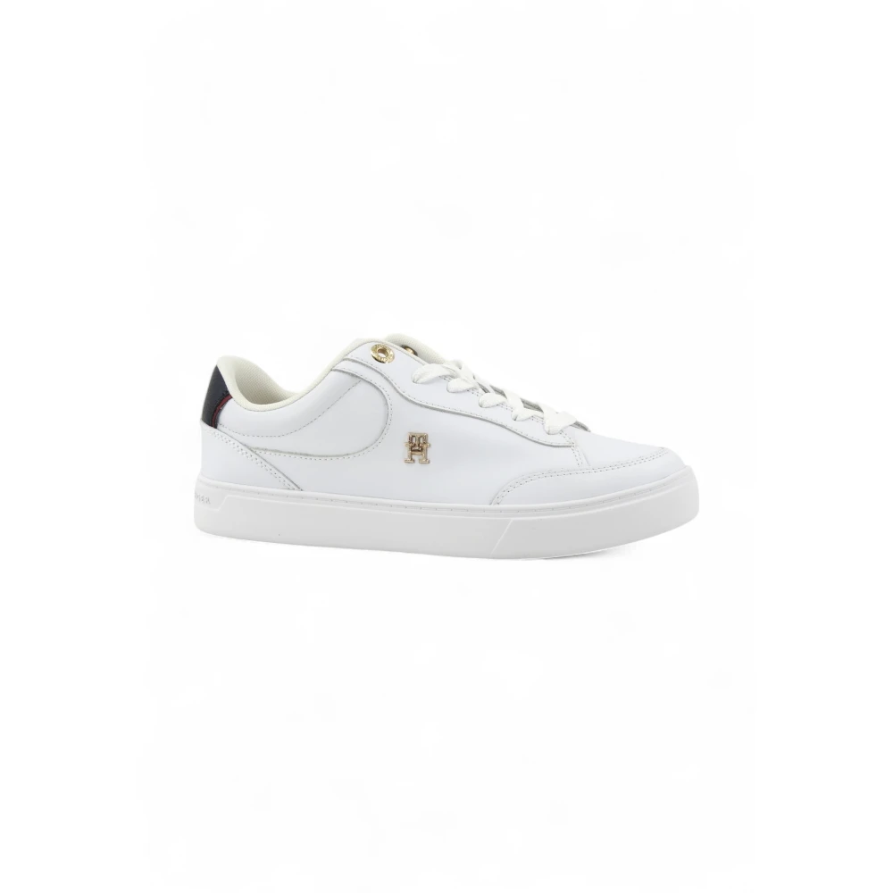 Tommy Hilfiger Essential Leather Court Trainers Dames Schoenen Wit