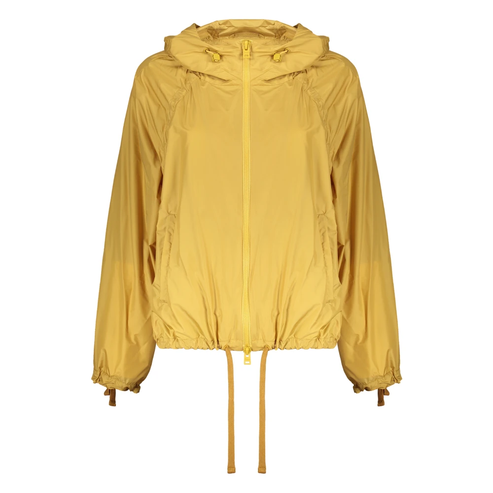 Herno Verstelbare jas met capuchon en vetersluiting bij de manchetten Yellow Dames