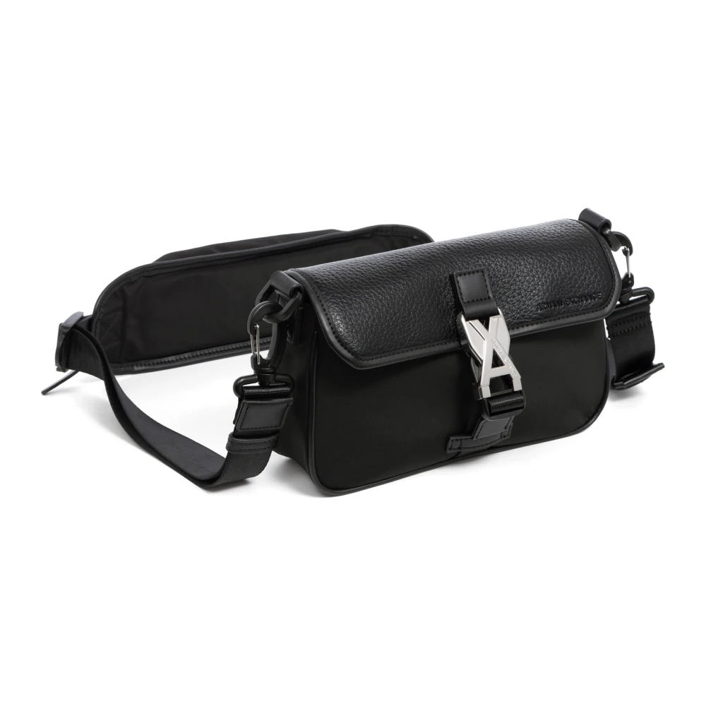 Armani Exchange Stijlvolle Crossbody Tas met Verstelbare Band Black Heren