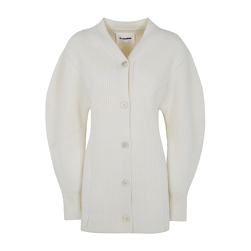 Jil Sander V-hals Lang Vest voor Vrouwen White Dames