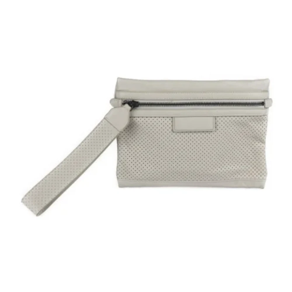 Bottega Veneta Vintage Pre-owned Leather pouches Gray Dames