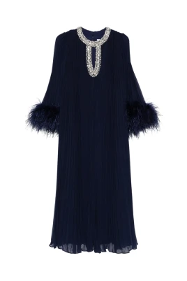 Chiffon Feather Midi Dress