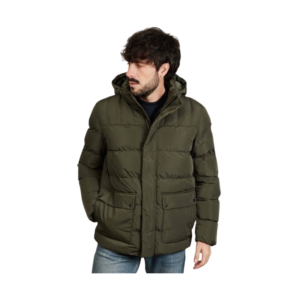 Geox Grön Stilig Dunjacka För Män