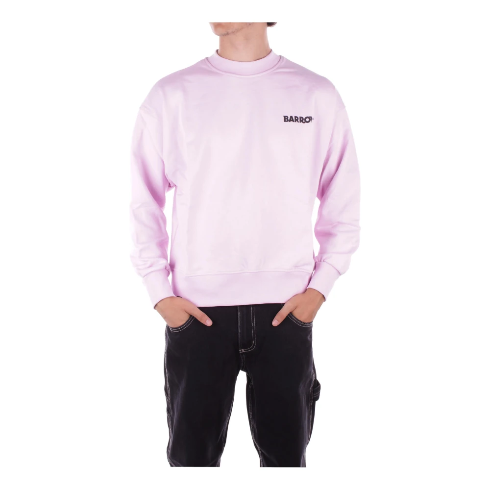 Barrow Roze Logo Sweater Pink Heren