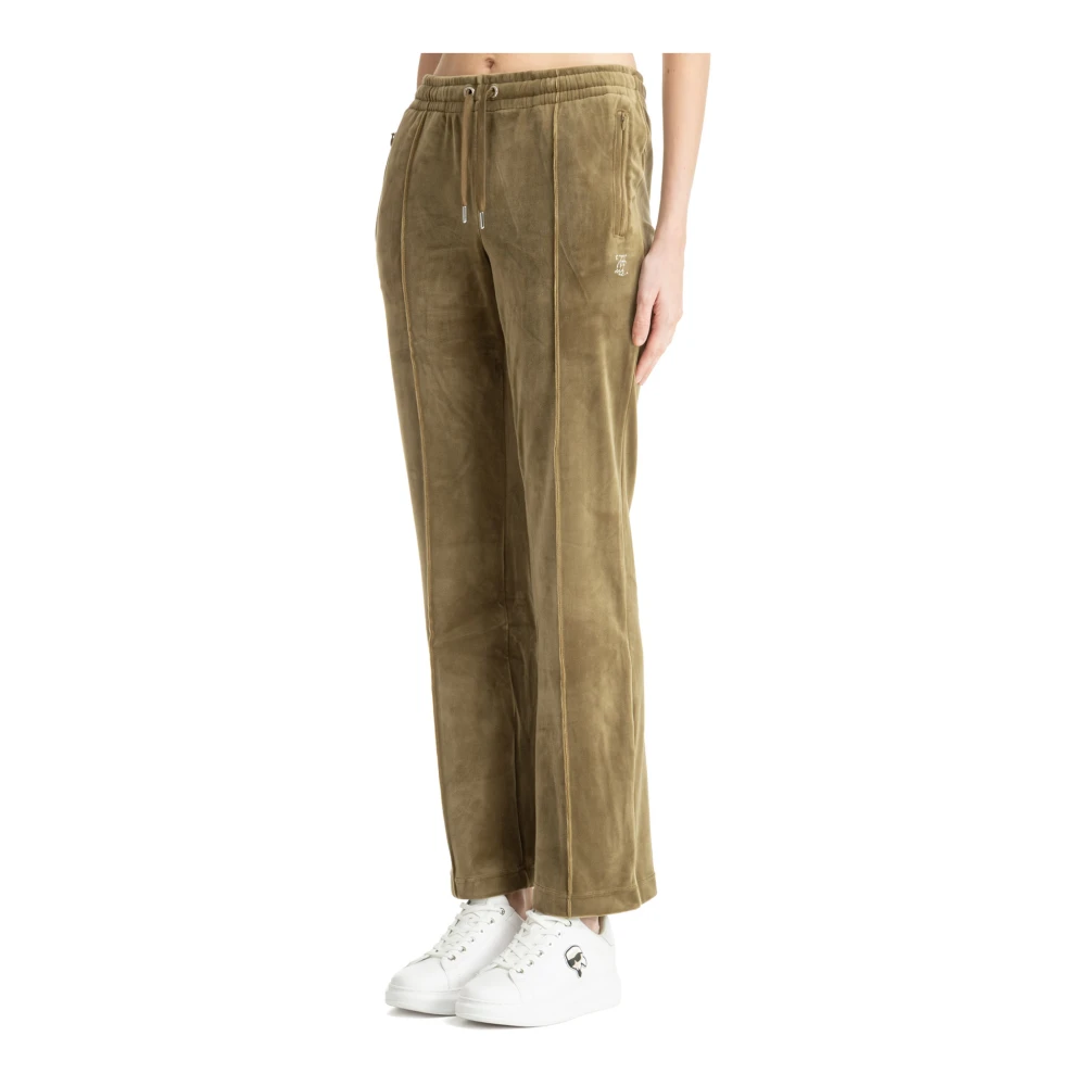 Juicy Couture Middelhoge Taille Koord Sweatpants met Swarovski Green Dames