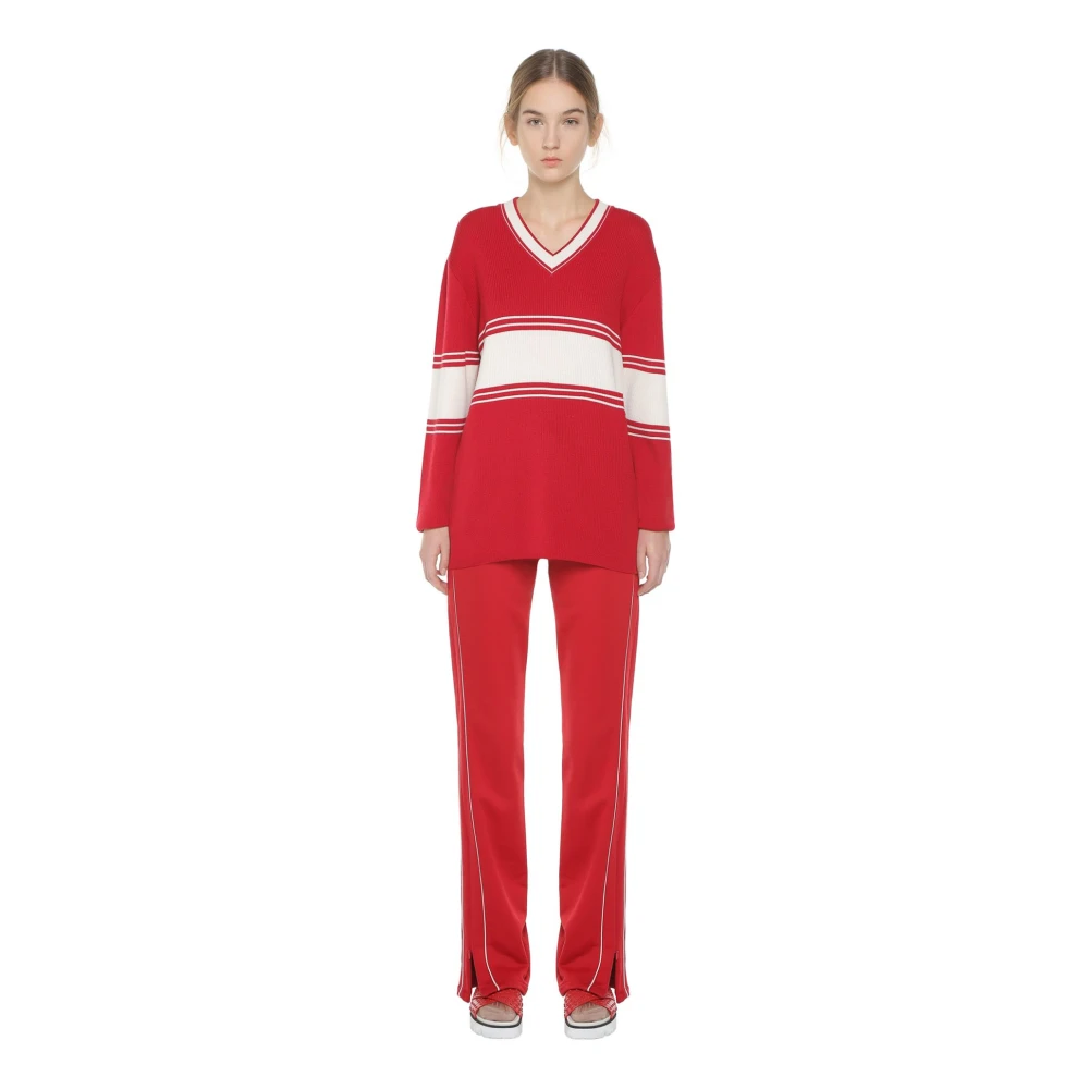 RED Valentino Luxe V-hals gebreide trui in rood Red Dames