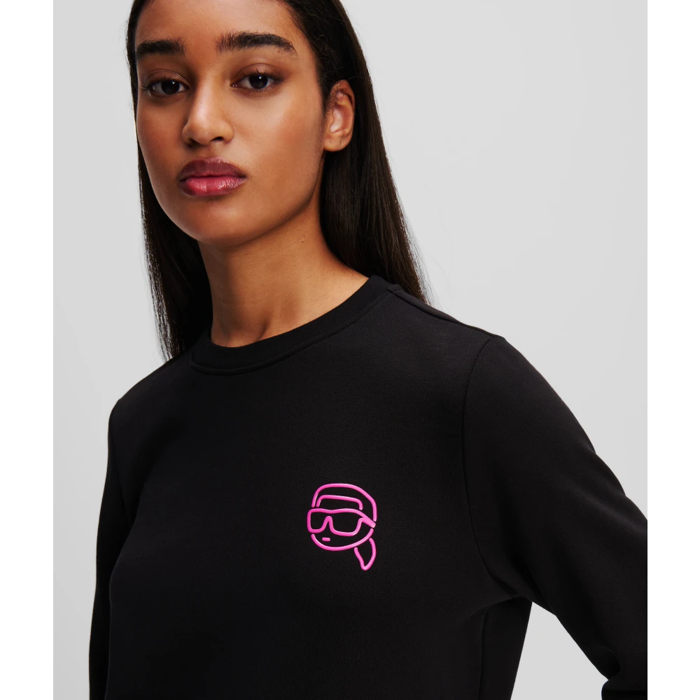 Karl Lagerfeld Sportieve stijl trui met felle merkaccenten Black Heren