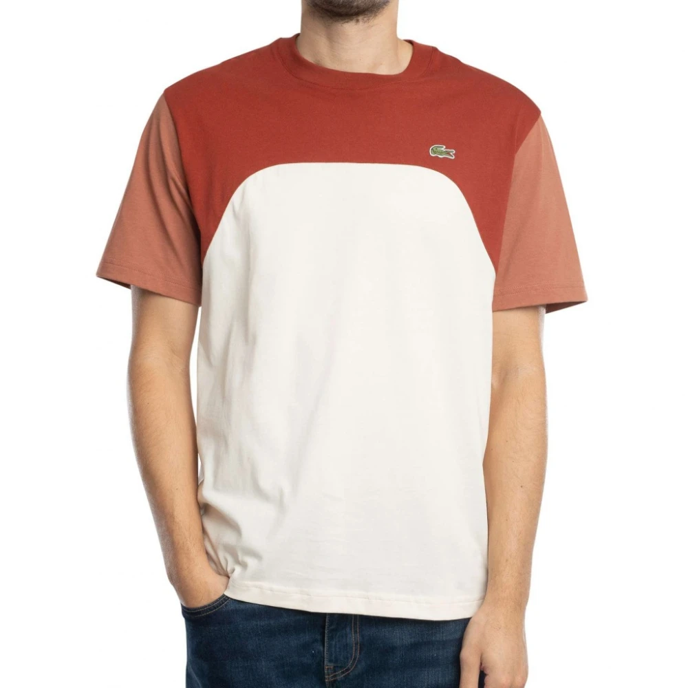 Lacoste Kleur Blok Katoenen T-shirt Multicolor Heren