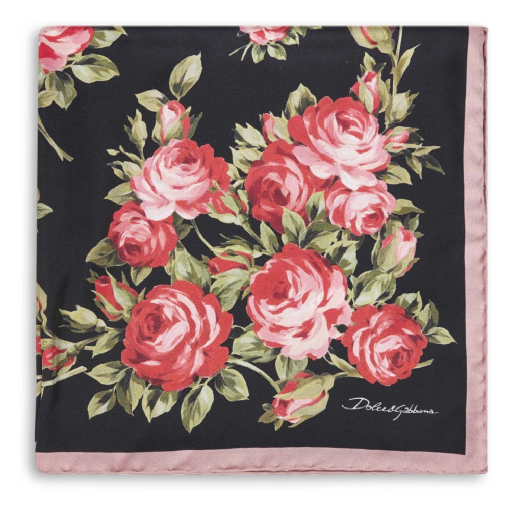 Dolce & Gabbana Women's Multicolor Rose Bouquet-Print Silk Twill Scarf 50X50