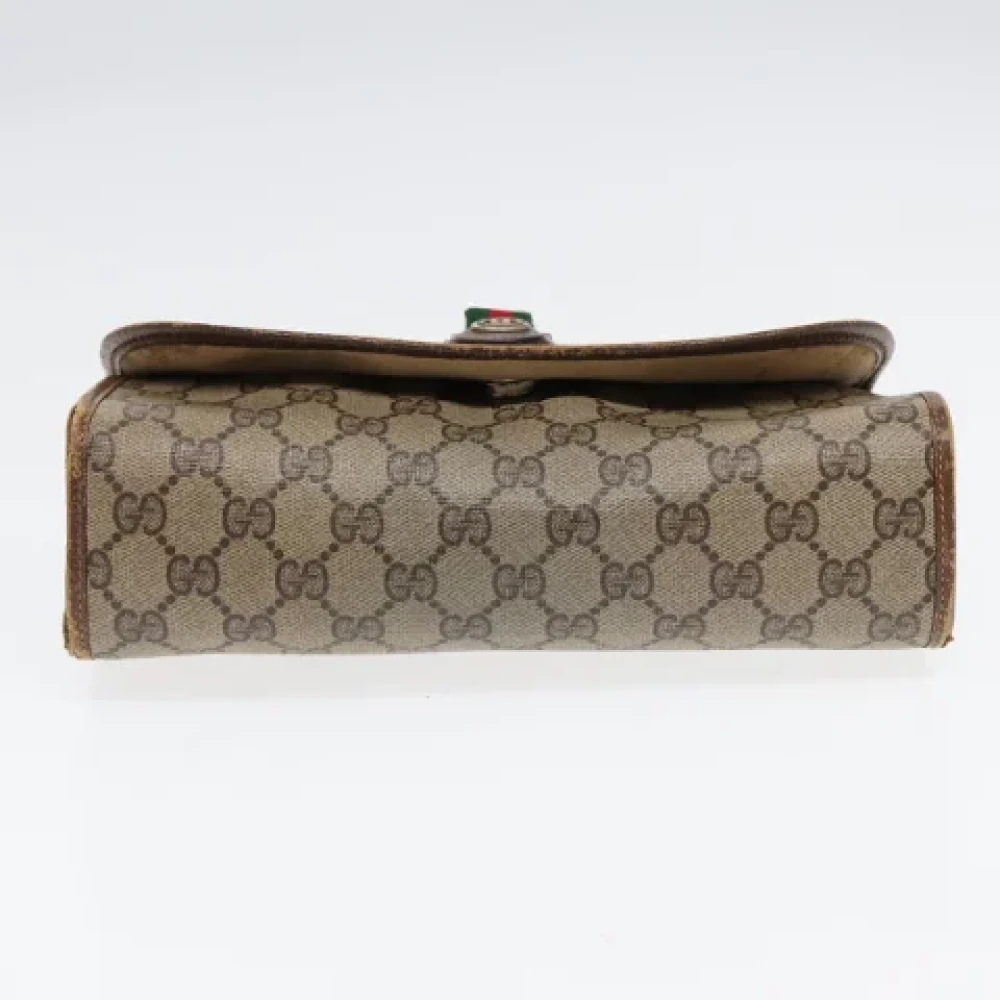 Gucci Vintage Pre-owned Leather clutches Beige Dames