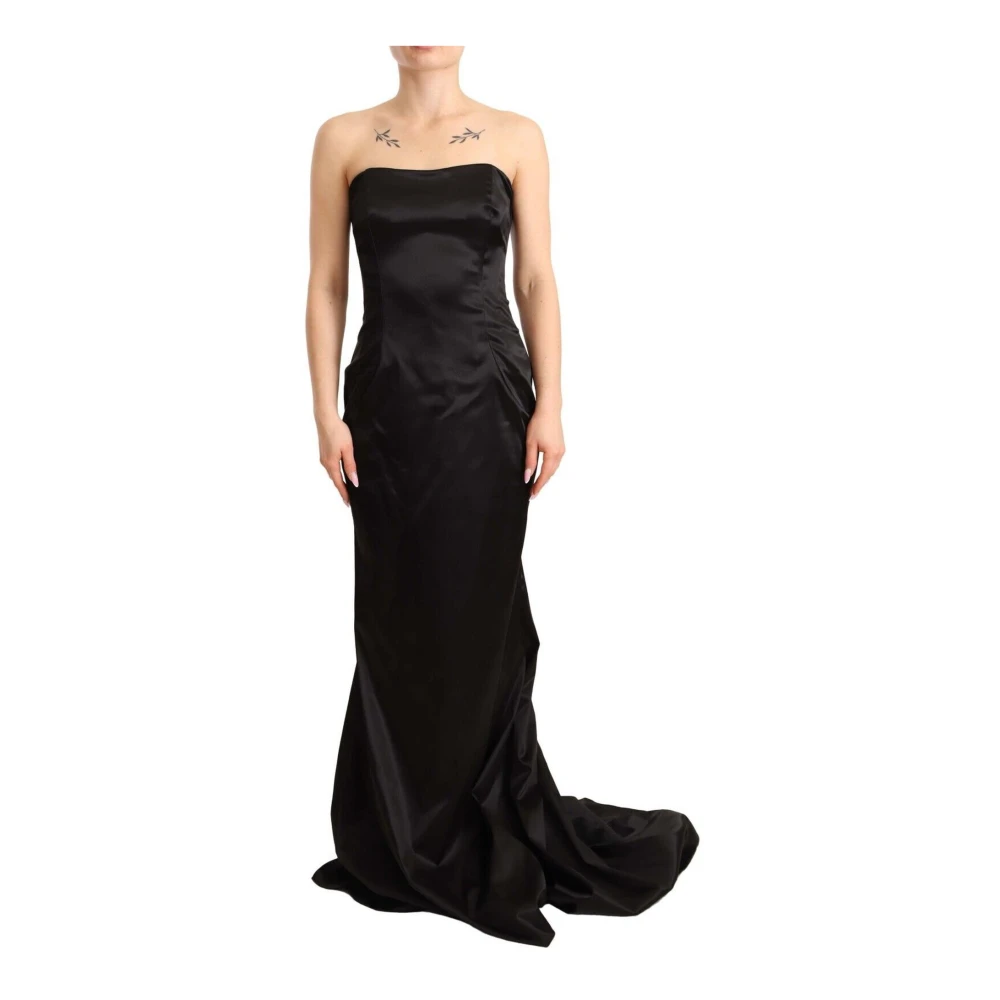 Dolce & Gabbana Women's Black Silk Stretch Sheath Mermaid Gown Dress