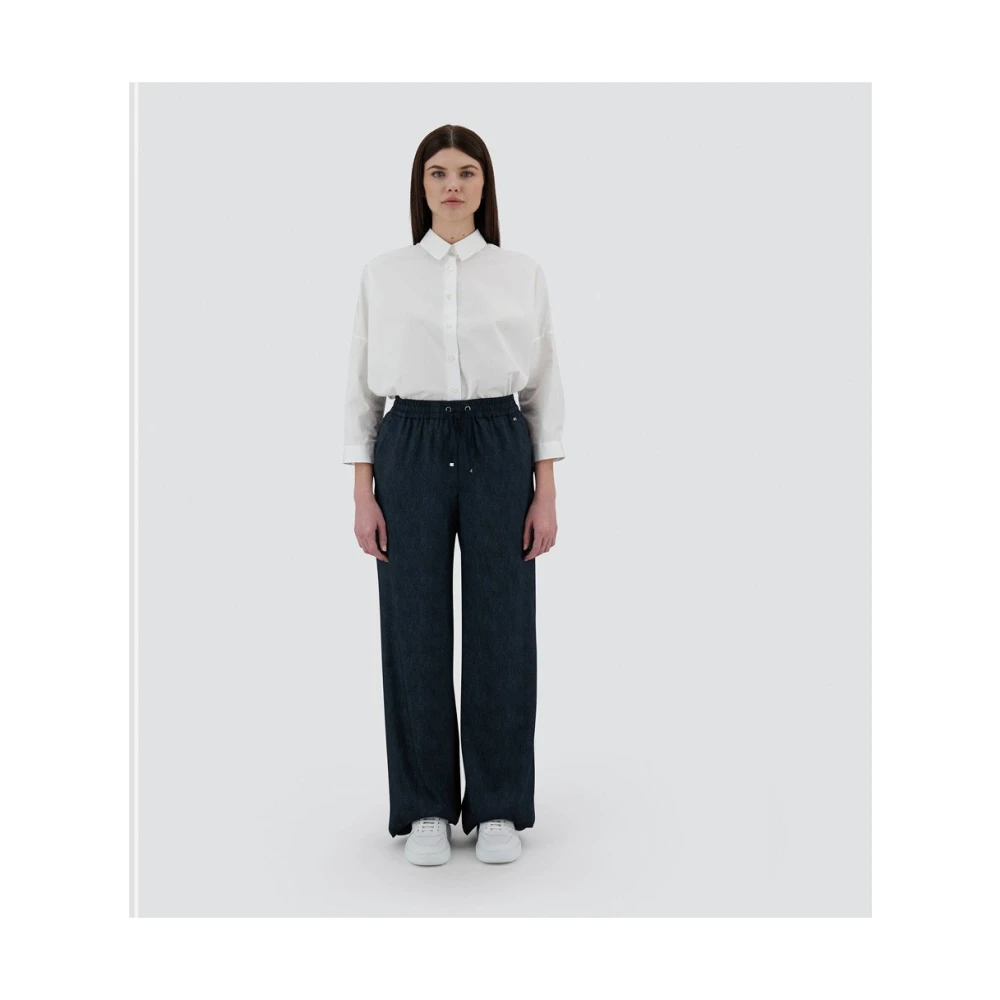 Herno Wijde Broek Blue Dames