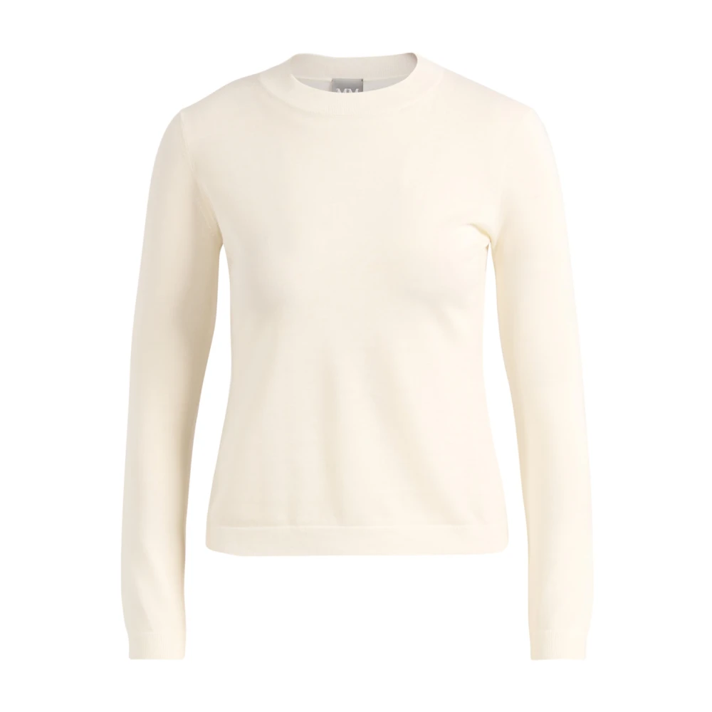 Max Mara Kvinno Vit Stickade Tröjor Dam, S, Lång Stickad Tröja