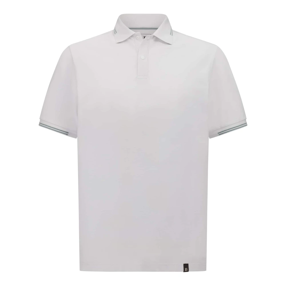 Boggi Milano B Tech Cool Jade-Fresh Piqué Poloshirt White Heren