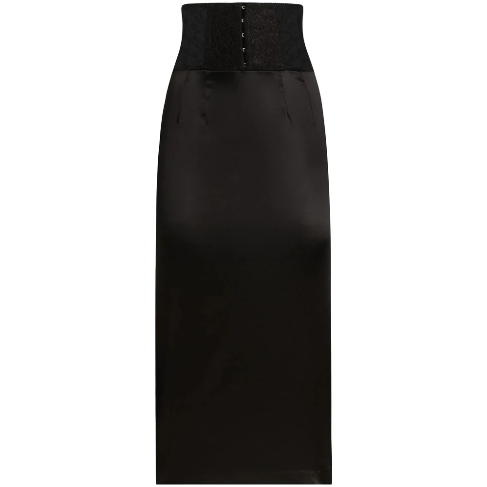 Dolce & Gabbana Women's Black Midi Skirts,, Straight Hem Skirt Extra Small
