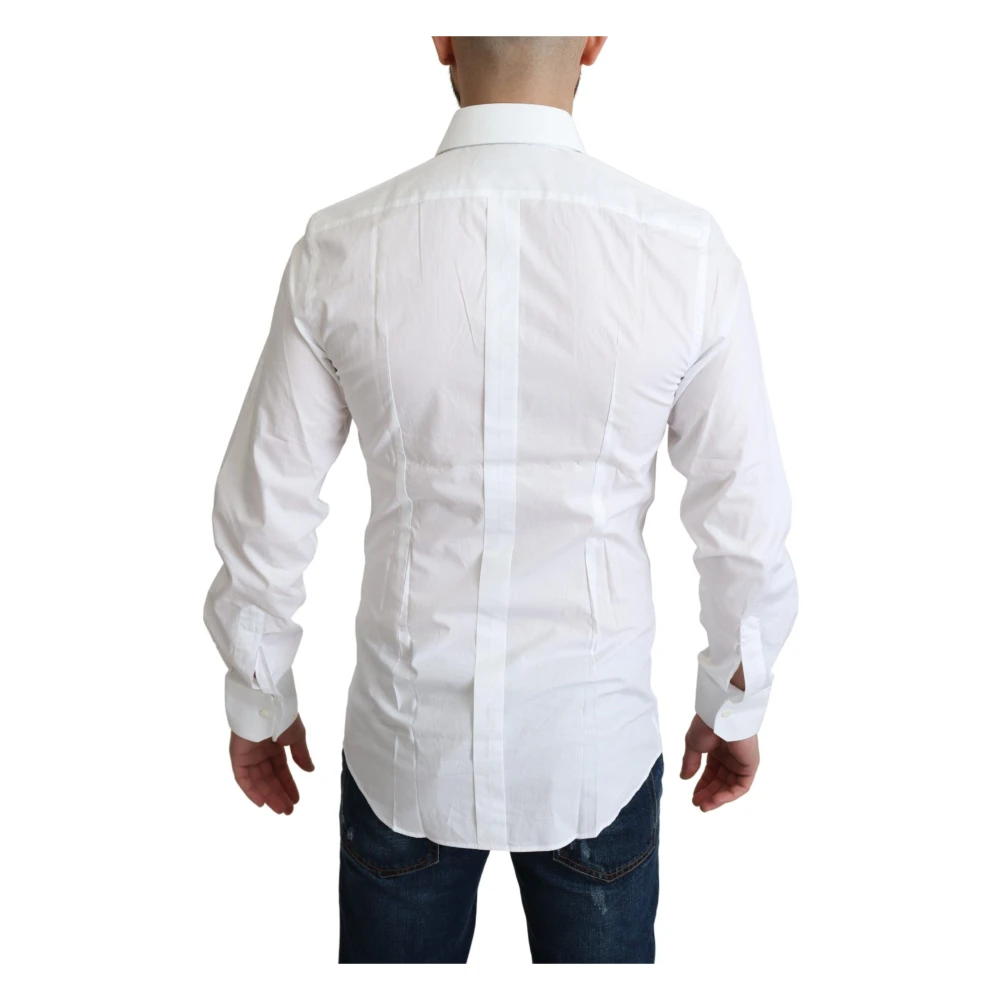 Dolce & Gabbana Elegante witte katoenen overhemd White Heren