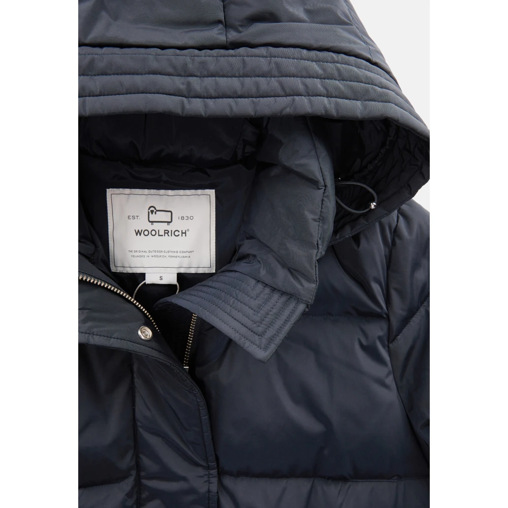Woolrich Gewatteerde jas met capuchon en zakken Blue Dames