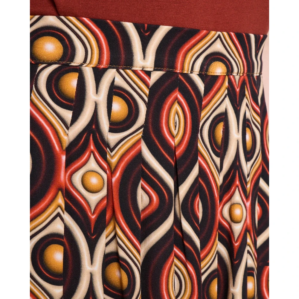 Silvian Heach Geplooide Knielange Rok met Patroon Multicolor Dames