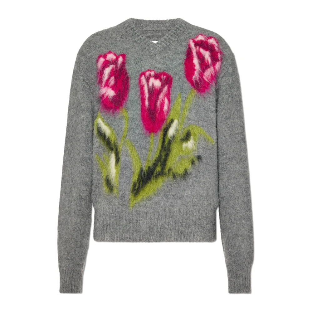 Maison Margiela Vrouw Grijs Truien & Vesten Dames, S, Round-Neck Truien