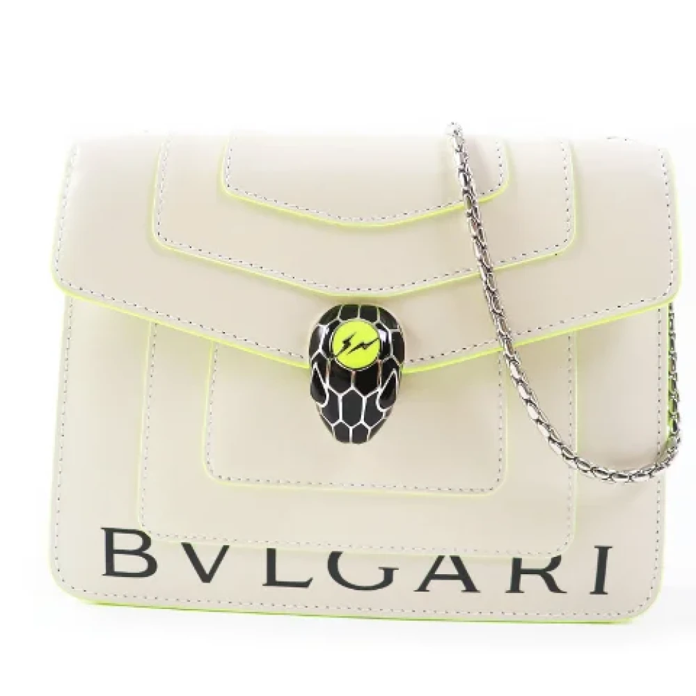Bvlgari Vintage Pre-owned Leather shoulder-bags Beige Dames