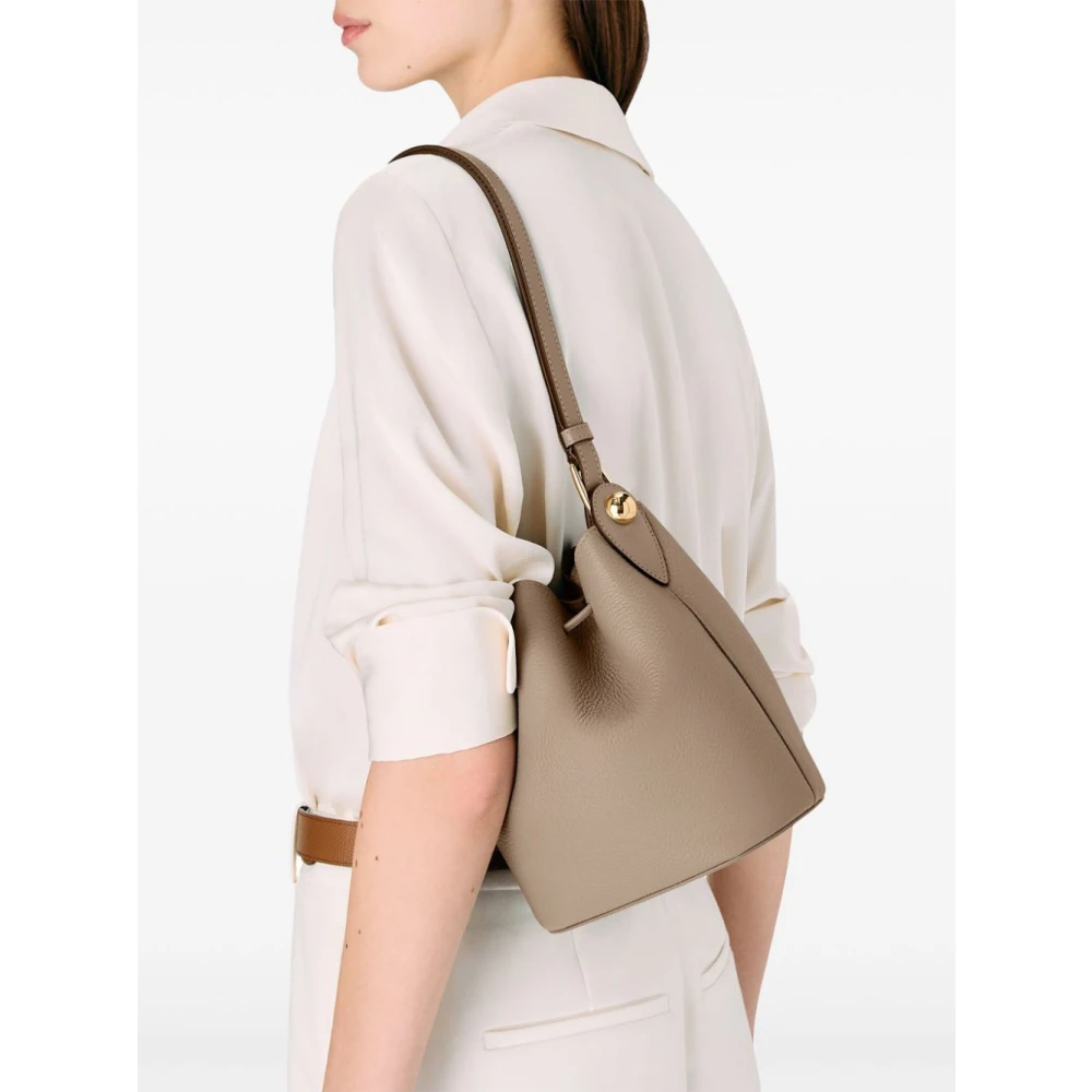 Furla Stijlvolle Trekkoord Schoudertas Gray Dames