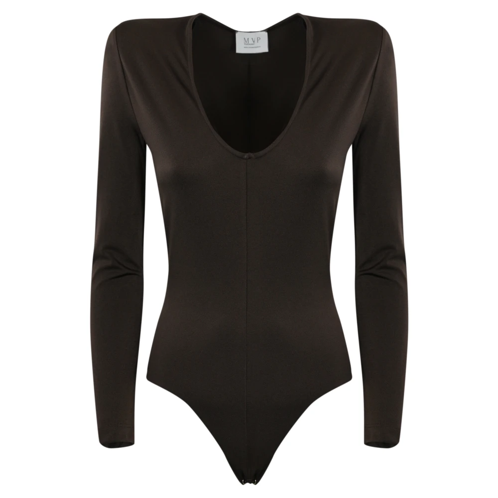 MVP wardrobe Lycra Body met Lange Mouwen Brown Dames