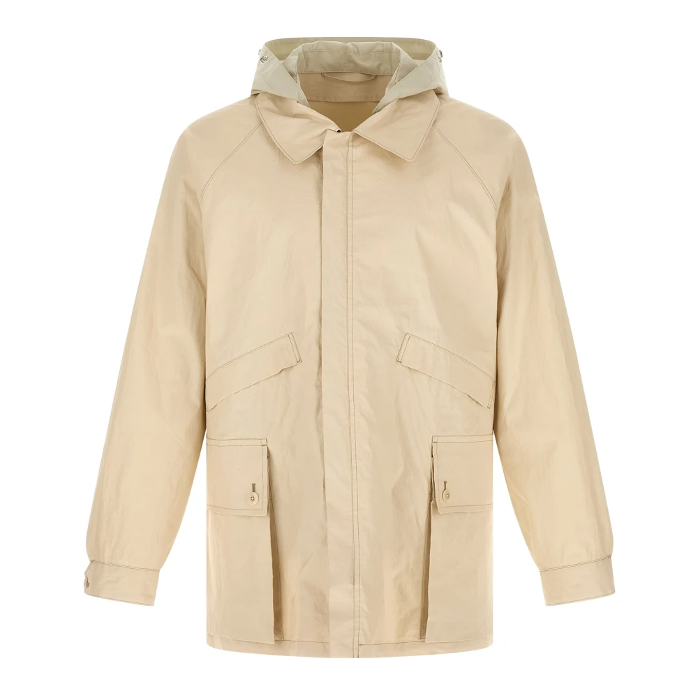 Lemaire Men's Beige Rain Jacket With Detachable Hood - Parkas - M - Coats
