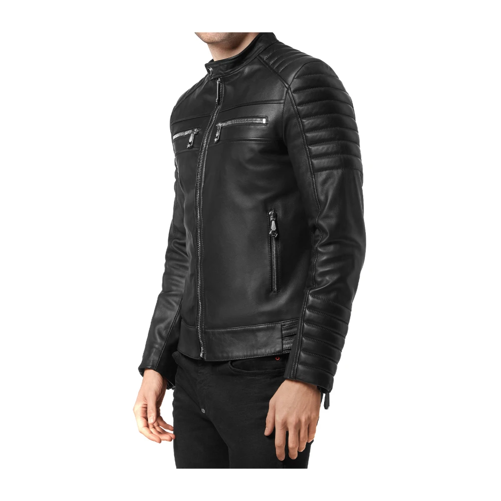 Philipp Plein Zwarte Jassen voor Mannen Aw23 Black Heren