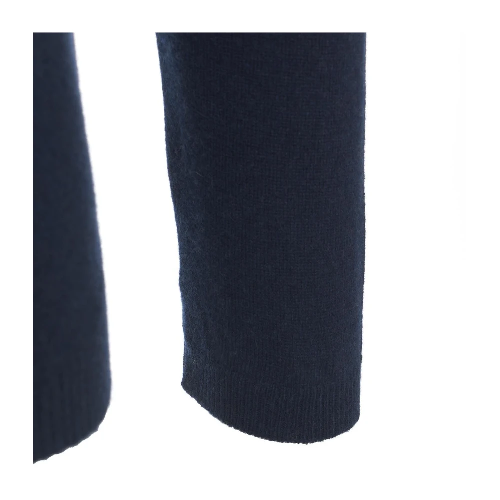 Daniele Fiesoli Luxe Cashmere Gebreide Trui Blauw Aw24 Blue Heren