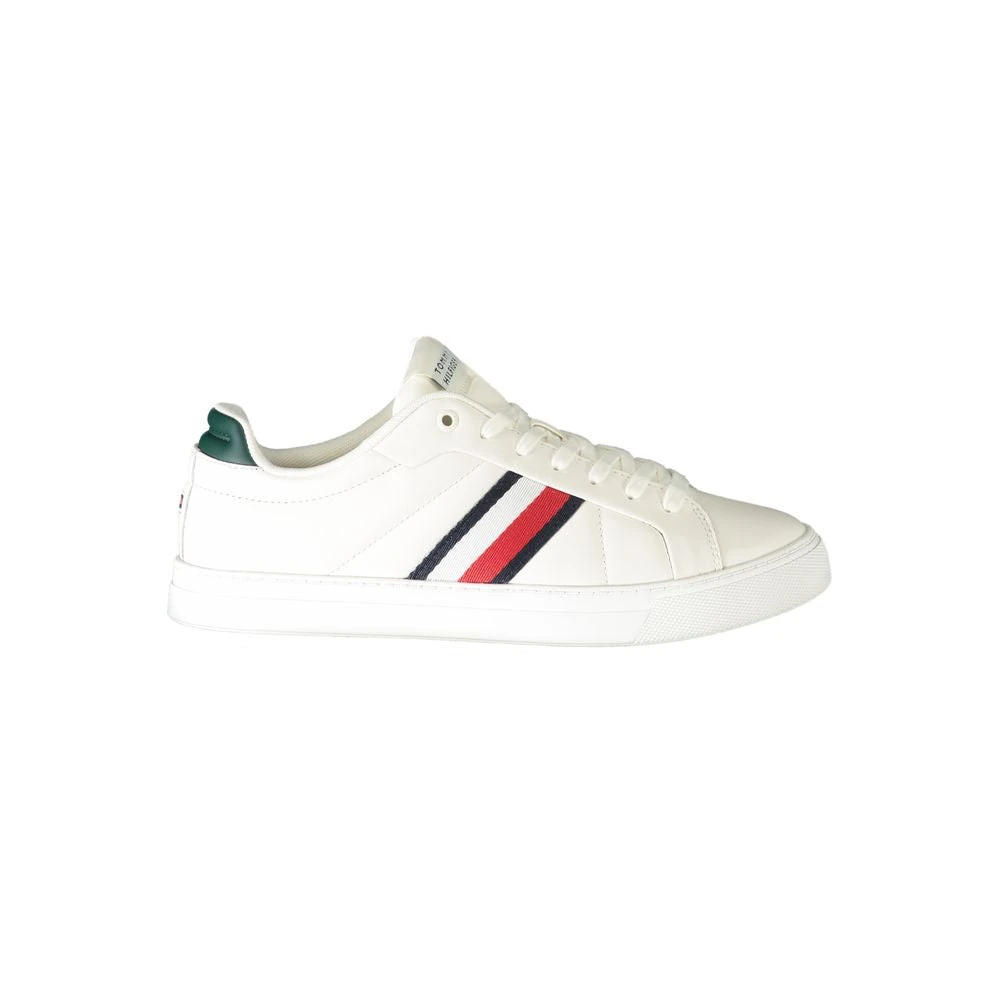 Tommy Hilfiger Men's White Sneakers, 10 Uk, Leather Trainers