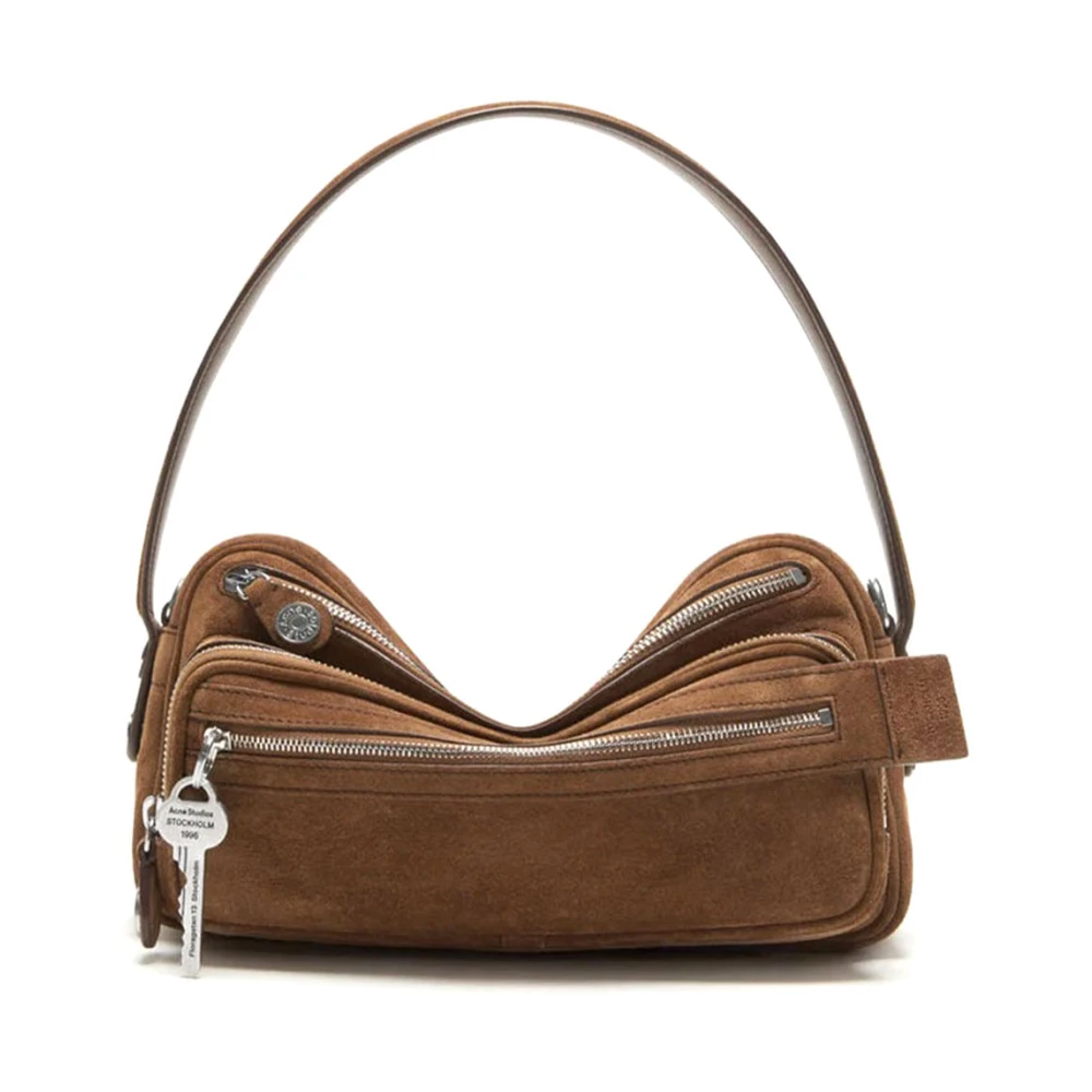 Acne Studios Women's Brown Camero Party Suede V - Shoulder Bags - One Size- Bags