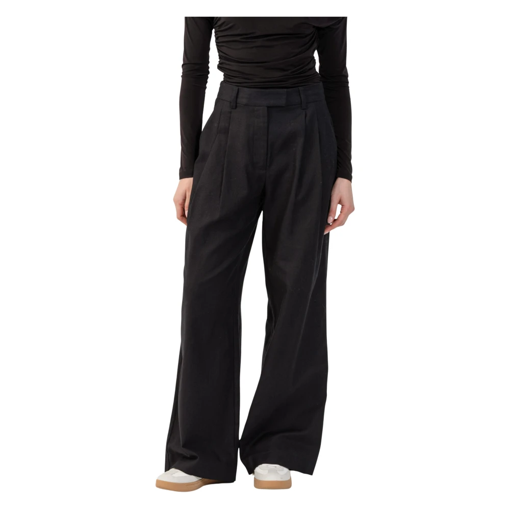 Kocca Black Casual Chic Wide Legged Trousers - Female - Wide Trousers - 2XS - Trousers