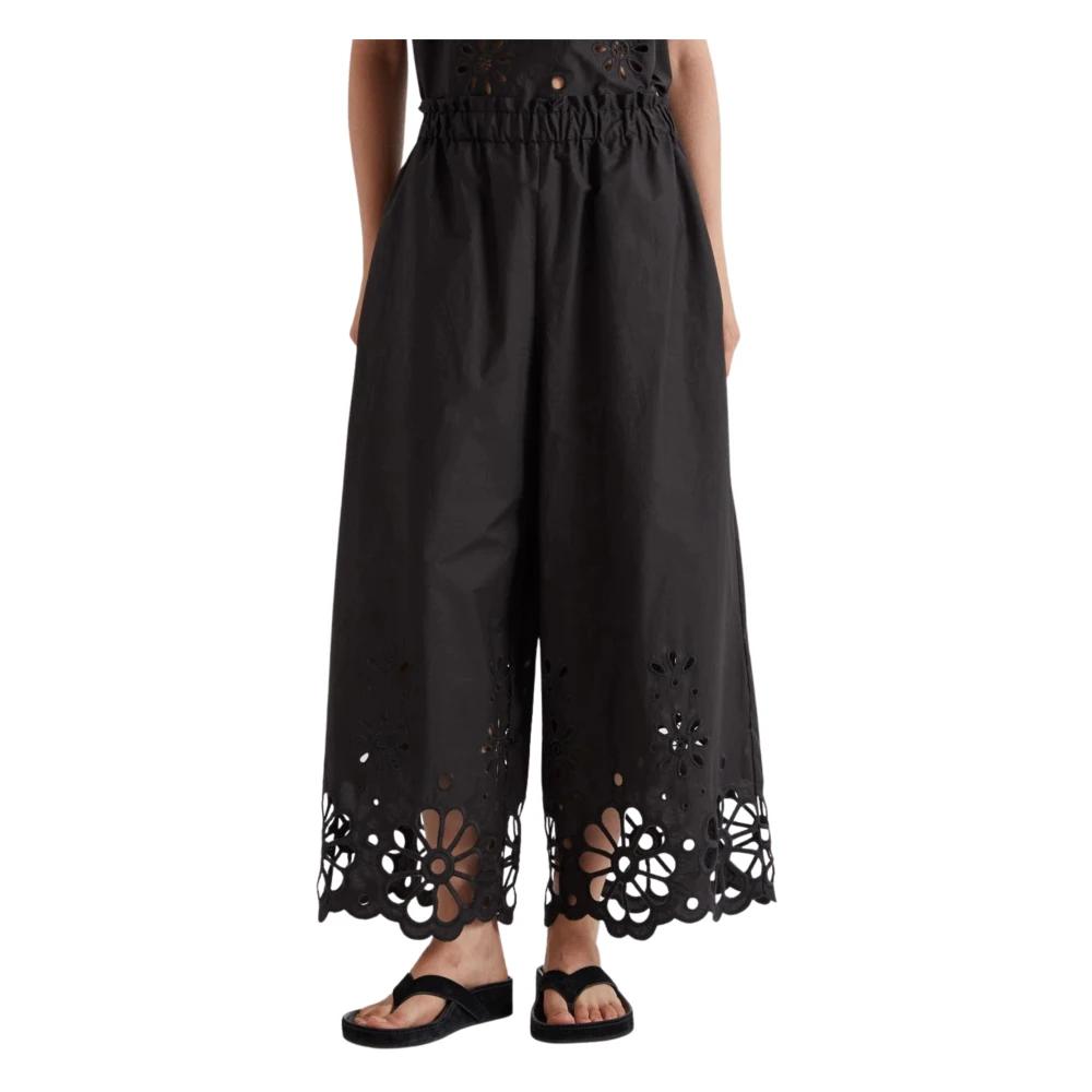 Meimeij Women's Black Wide Trousers, L, Wide-Leg Trousers