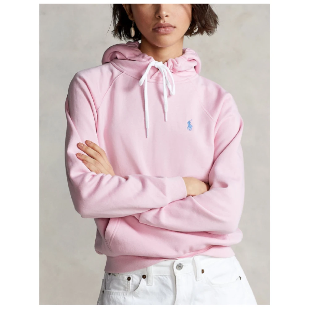 Polo Ralph Lauren Lichtroze hoodie met geborduurde polospeler Pink Dames