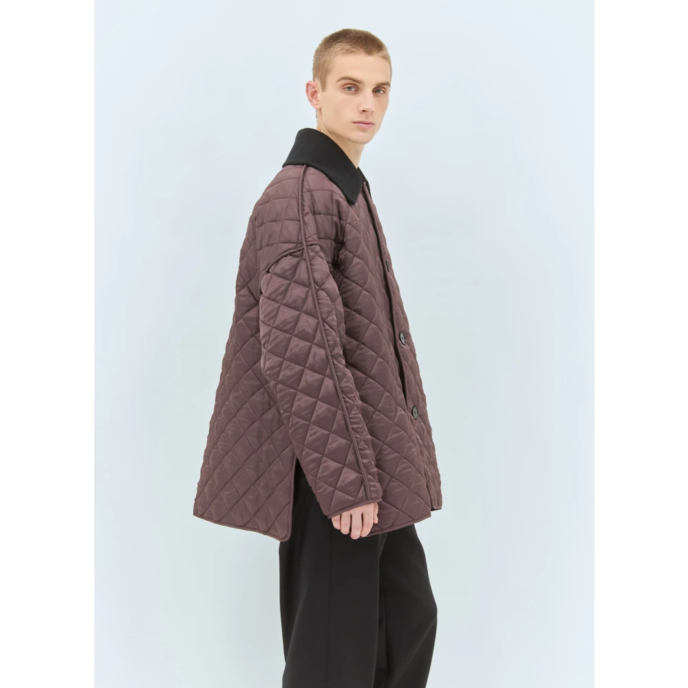 Jil Sander Gewatteerd jack met afneembare kraag Purple Heren