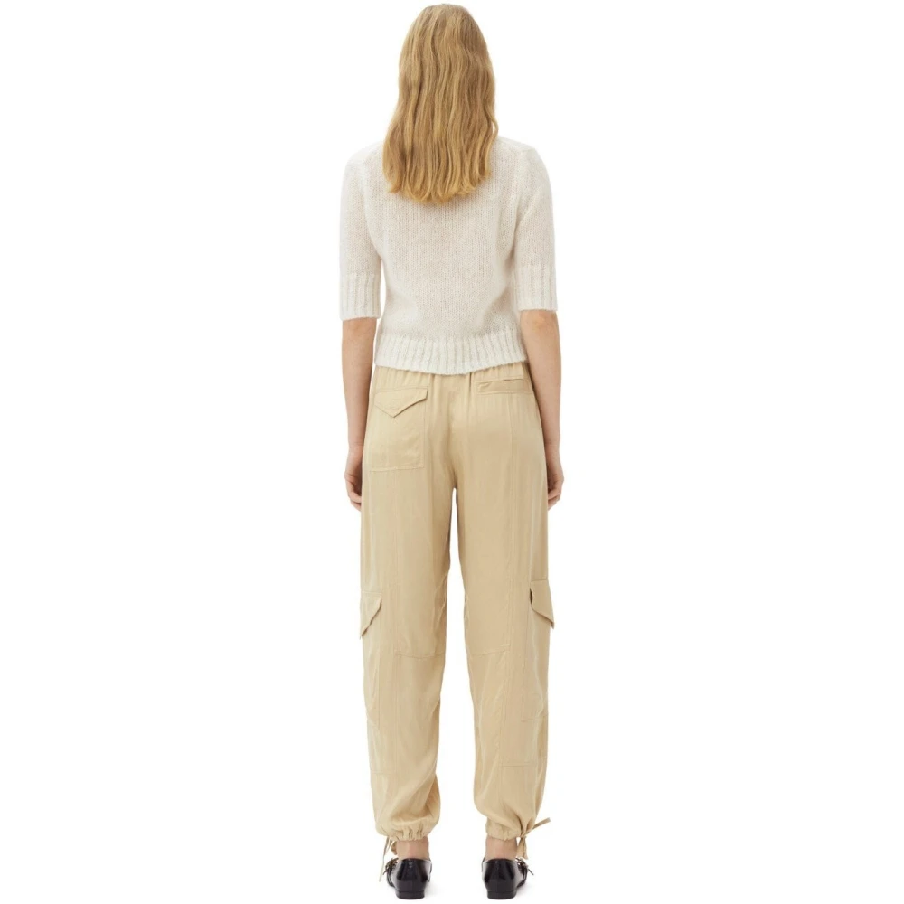 Ganni Tapered Trousers Beige Dames