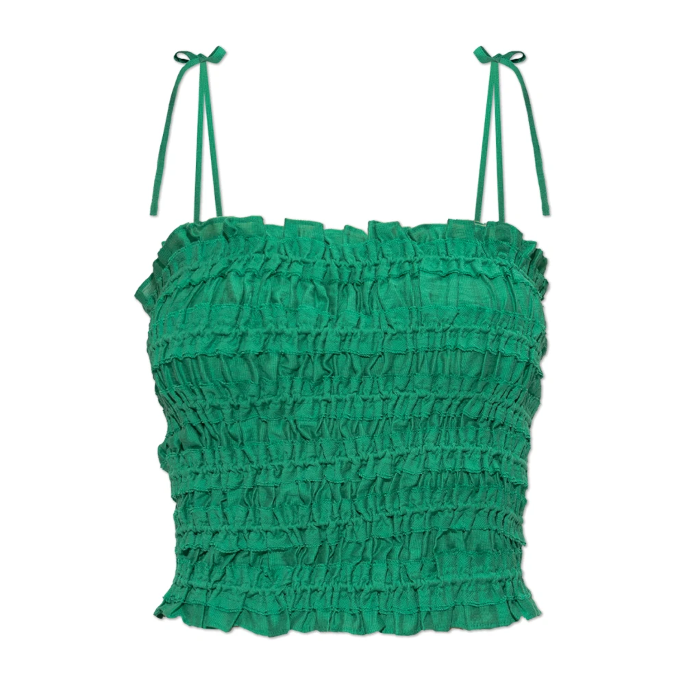 Tory Burch Women's Green Draped Camisole Top - Sleeveless Tops - M - Tops